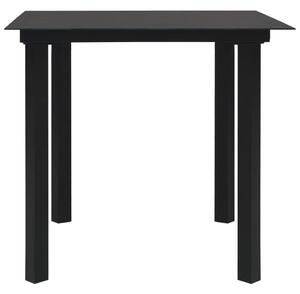 VidaXL Vrtni blagovaonski stol crni 80 x 80 x 74 cm od čelika i stakla