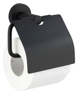Crni držač za toaletni papir Wenko Bosio Cover
