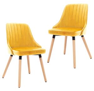 VidaXL 323059 Dining Chairs 2 pcs Yellow Velvet