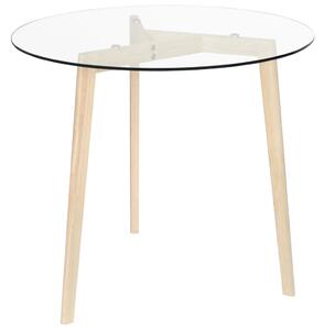VidaXL Blagovaonski stol prozirni 80 cm od kaljenog stakla