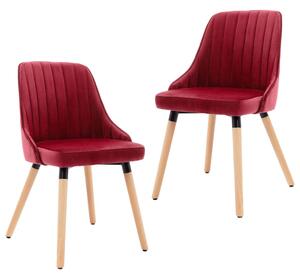 VidaXL Blagovaonske stolice 2 kom crvena boja vina baršunaste