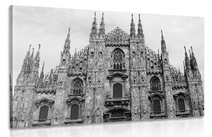 Slika katedrala u Milanu u crno-bijelom dizajnu
