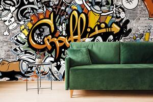 Samoljepljiva tapeta graffiti na zidu od cigle