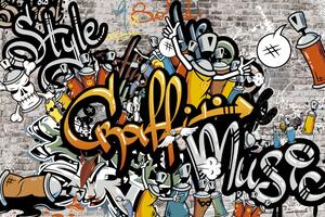 Samoljepljiva tapeta graffiti na zidu od cigle