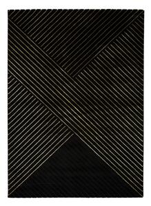 Crni tepih Universal Gold Stripes, 140 x 200 cm