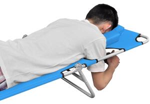 VidaXL Sklopiva ležaljka s jastucima za glavu čelična tirkizna