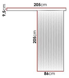 Klizna vrata Baxdos 8 (hrast sonoma + crna)