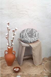 Sivi jastuk Really Nice Things Cojin Redondo Grey Leaf, ⌀ 45 cm