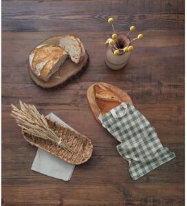 Platnena torba za kruh Really Nice Things Linen Bread Bag Green Vichy
