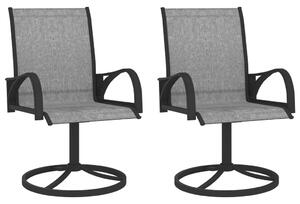 VidaXL Okretne vrtne stolice 2 kom od tekstilena i čelika sive