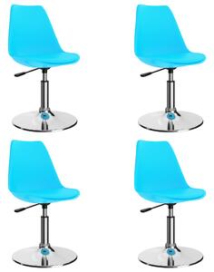 VidaXL 324214 Swivel Dining Chairs 4 pcs Blue Faux Leather