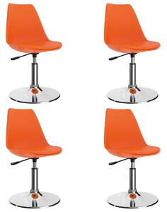 VidaXL 324218 Swivel Dining Chairs 4 pcs Orange Faux Leather