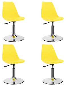 VidaXL 324208 Swivel Dining Chairs 4 pcs Yellow Faux Leather