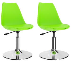 VidaXL 324215 Swivel Dining Chairs 2 pcs Green Faux Leather