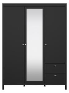 Crni ormar s ogledalom 150x199x58 cm Madrid – Tvilum