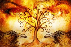 Slika drvo života s gavranima