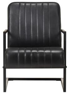 VidaXL Konzolna fotelja od prave kože crna