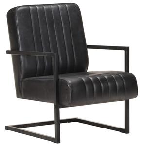 VidaXL Konzolna fotelja od prave kože crna