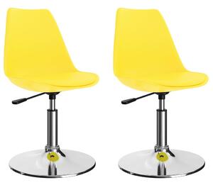 VidaXL 324207 Swivel Dining Chairs 2 pcs Yellow Faux Leather