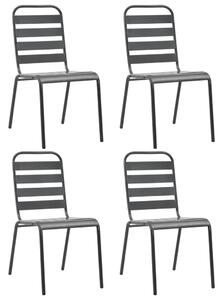 VidaXL Vanjske stolice s rešetkastim dizajnom 4 kom čelične tamnosive