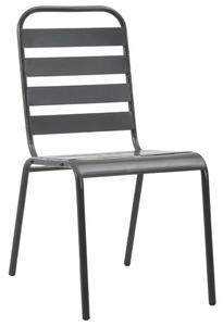 VidaXL Vanjske stolice s rešetkastim dizajnom 4 kom čelične tamnosive