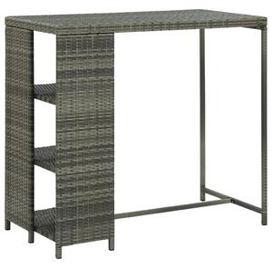 VidaXL Barski stol sa stalkom za pohranu sivi 120x60x110 cm poliratan