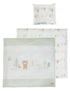 Svijetlo zelena pamučna dječja posteljina za dječji krevetić 80x80 cm Woodland Buddies – Roba