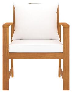 VidaXL Vrtne stolice s krem jastucima 2 kom masivno bagremovo drvo
