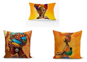 Set od 3 jastučnice Minimalist Cushion Covers African Culture, 45 x 45 cm