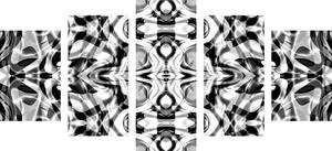 5-dijelna slika apstrakcija u crno-bijelom dizajnu