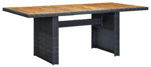 VidaXL Vrtni stol tamnosivi od poliratana i masivnog bagremovog drva