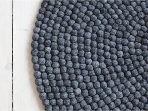 Antracit tepih od vunenih pompona Wooldot Ball Rugs, ⌀ 90 cm