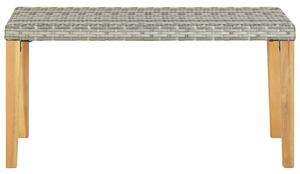 VidaXL Vrtna klupa siva 120 cm od poliratana i masivnog drva bagrema