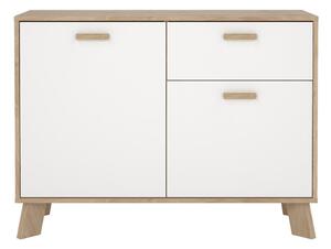 Bijela/u prirodnoj boji komoda u dekoru hrasta 99x73x39 cm Ikast – Tvilum