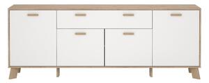 Bijela/u prirodnoj boji komoda u dekoru hrasta 196x73x39 cm Ikast – Tvilum