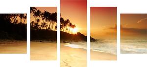 5-dijelna slika zalazak sunca na Šri Lanci