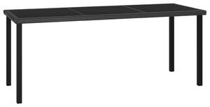 VidaXL Vrtni blagovaonski stol crni 180 x 70 x 73 cm od poliratana
