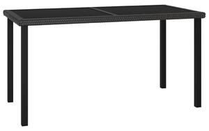 VidaXL Vrtni blagovaonski stol crni 140 x 70 x 73 cm od poliratana