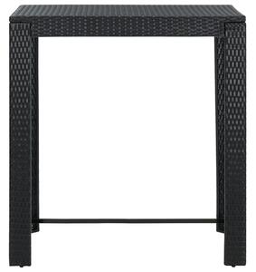 VidaXL Vrtni barski stol crni 100 x 60,5 x 110,5 cm od poliratana
