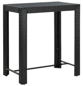 VidaXL Vrtni barski stol crni 100 x 60,5 x 110,5 cm od poliratana
