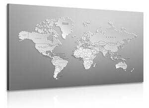 Slika crno-bijeli zemljovid svijeta u originalnom dizajnu