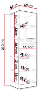 Zondo.hr Visoki kuhinjski ormarić za pećnicu Bronte 60 DP-210 2F (hrast lancelot + matera). 1123247