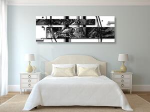 Slika luksuzna apstrakcija u crno-bijelom dizajnu