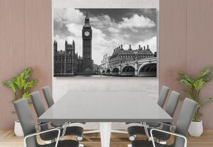 Slika Big Ben u Londonu u crno-bijelom dizajnu
