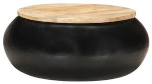 VidaXL Stolić za kavu crni 68 x 68 x 30 cm od masivnog drva manga