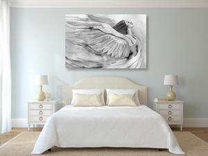 Slika slobodni anđeo u crno-bijelom dizajnu