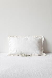 Bijela lanena jastučnica s naboranim rubom Linen Tales, 50 x 60 cm