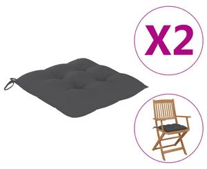 VidaXL Jastuci za stolice 2 kom antracit 40 x 40 x 7 cm od tkanine