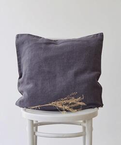 Antracit siva lanena jastučnica Linen Tales, 45 x 45 cm