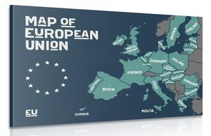 Slika školski zemljovid s nazivima država Europske unije